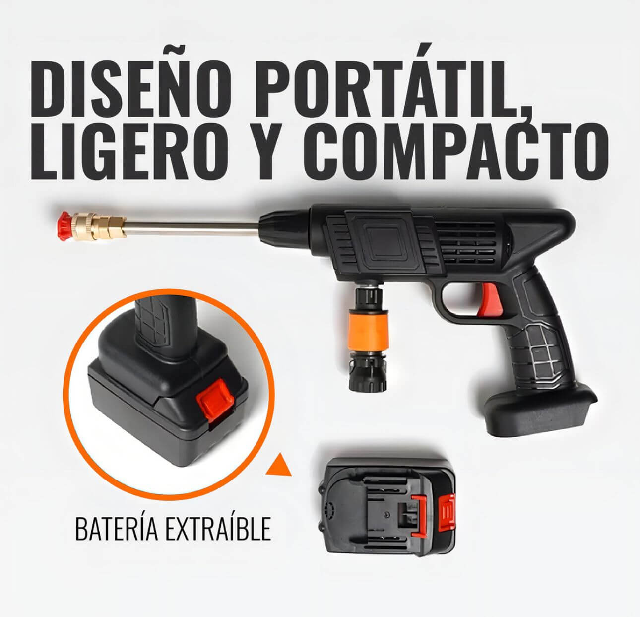 Hidrolavadora Inalámbrica 48V para Limpeza de Carros, Motos e Exteriores – Envío Gratis en Colombia + REGALO Mini aspiradora 🎁