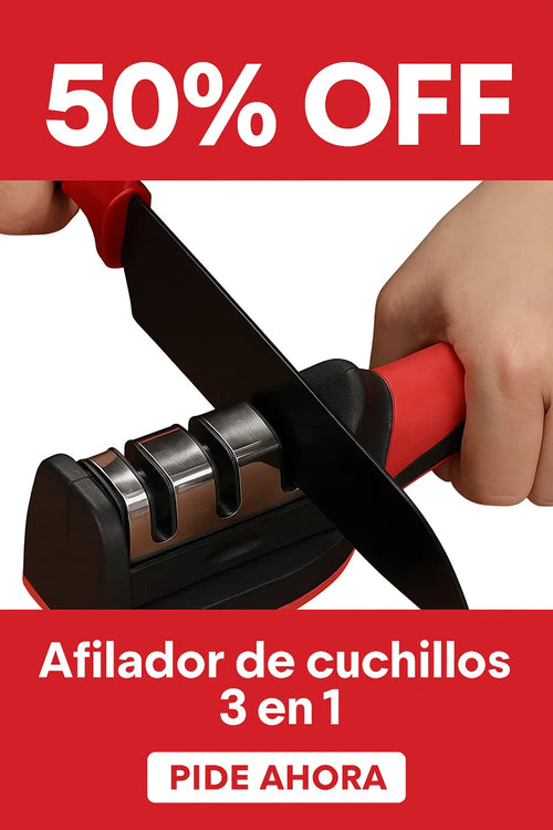 AFILADOR DE CUCHILLOS 3 EN 2 ACERO INOXIDABLE